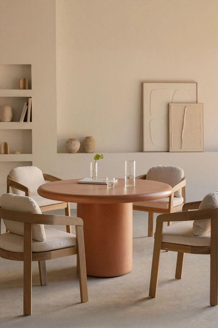 Table à manger en béton ciré ou tadelakt