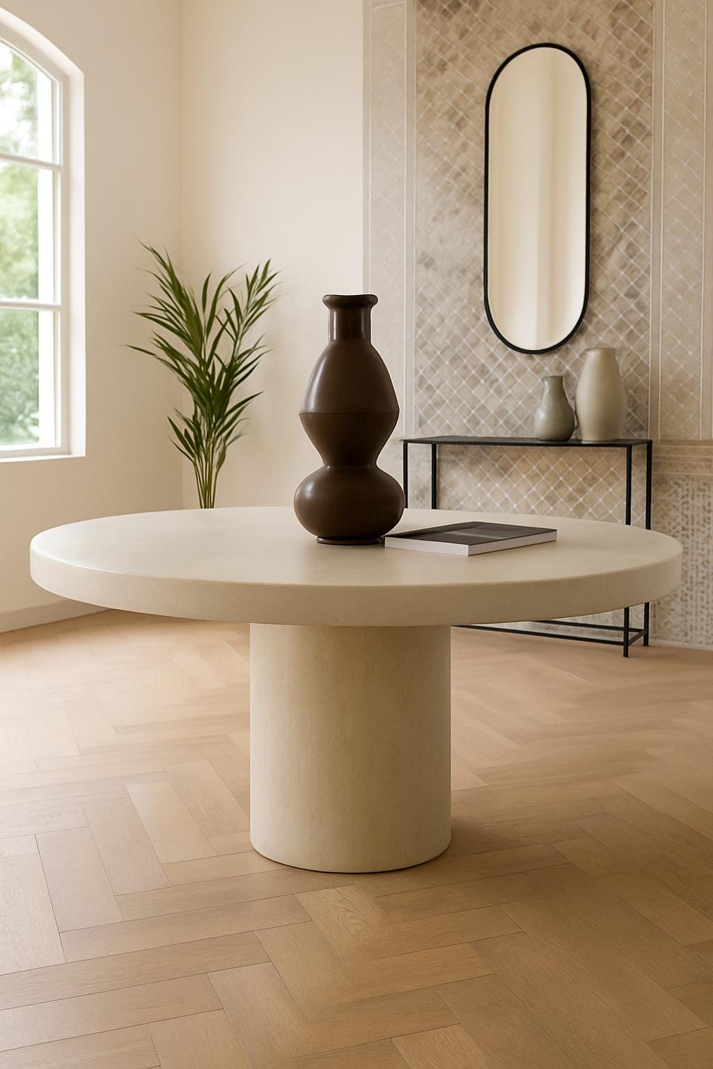 Table à manger en béton ciré ou tadelakt
