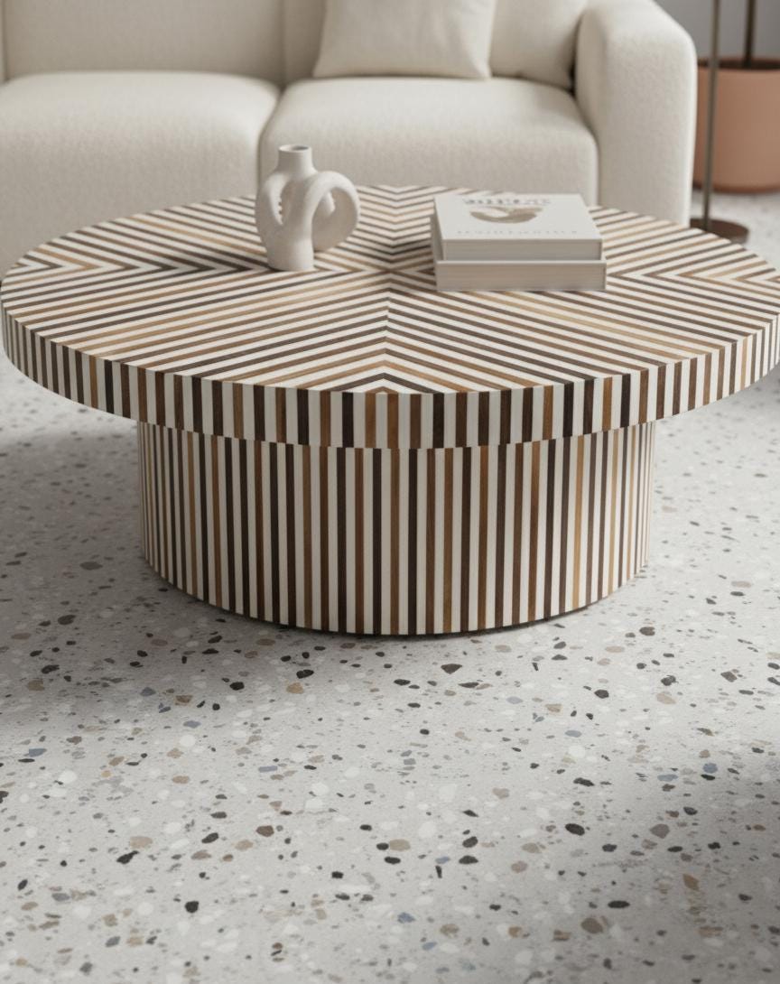 OUED - Table basse de salon en noyer