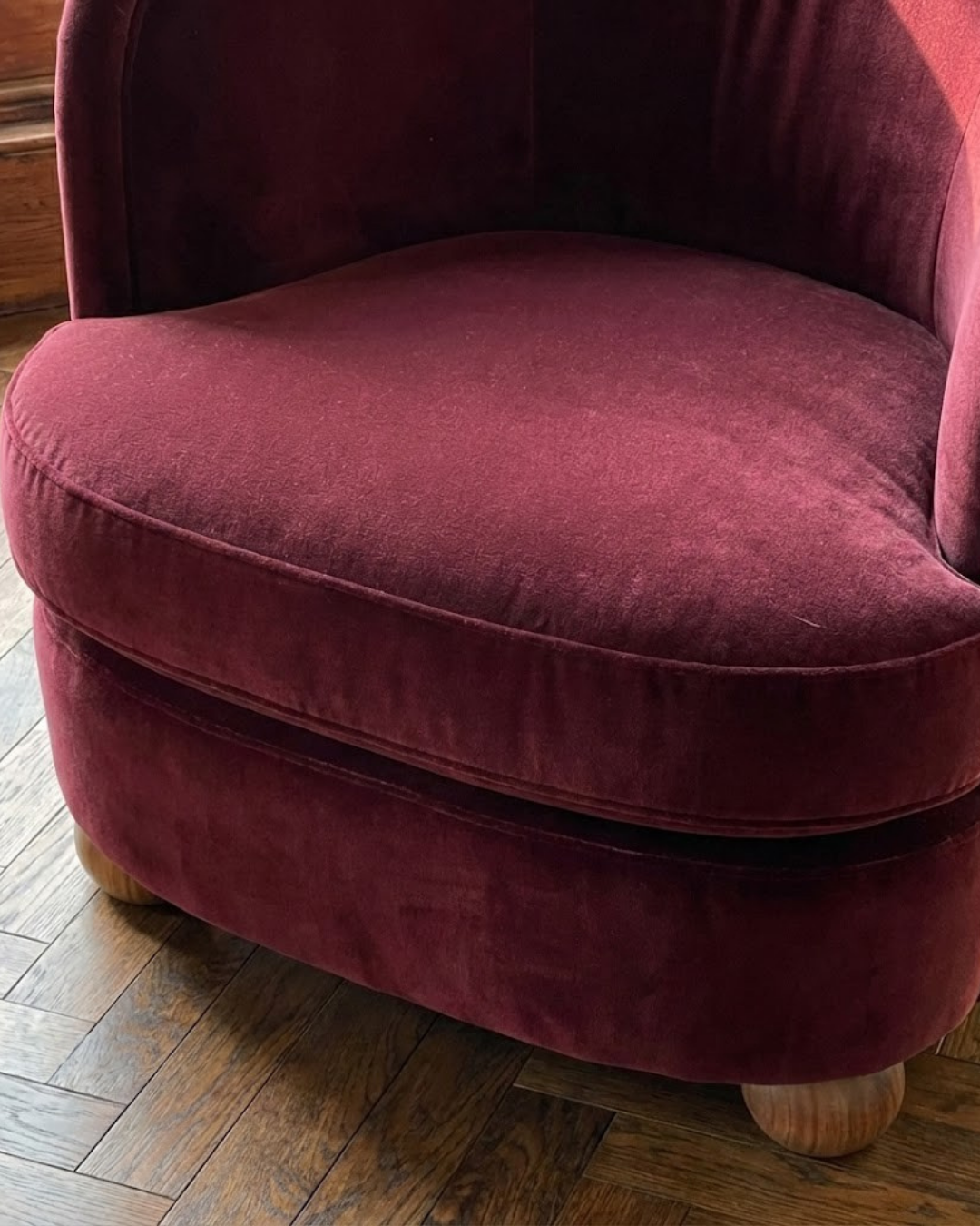 Mayfair fauteuil en velours bordeaux
