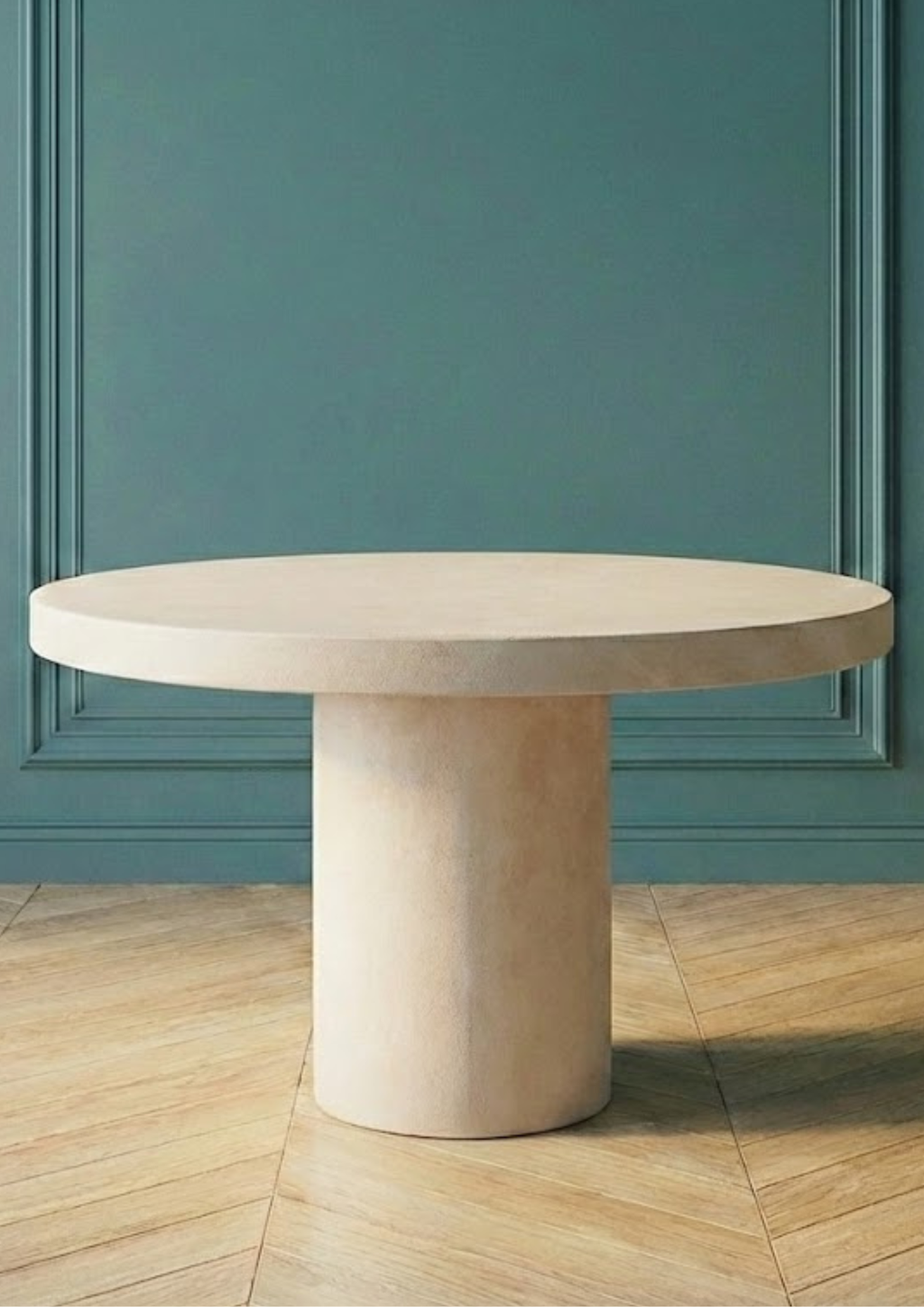 Table à manger en microciment ciré