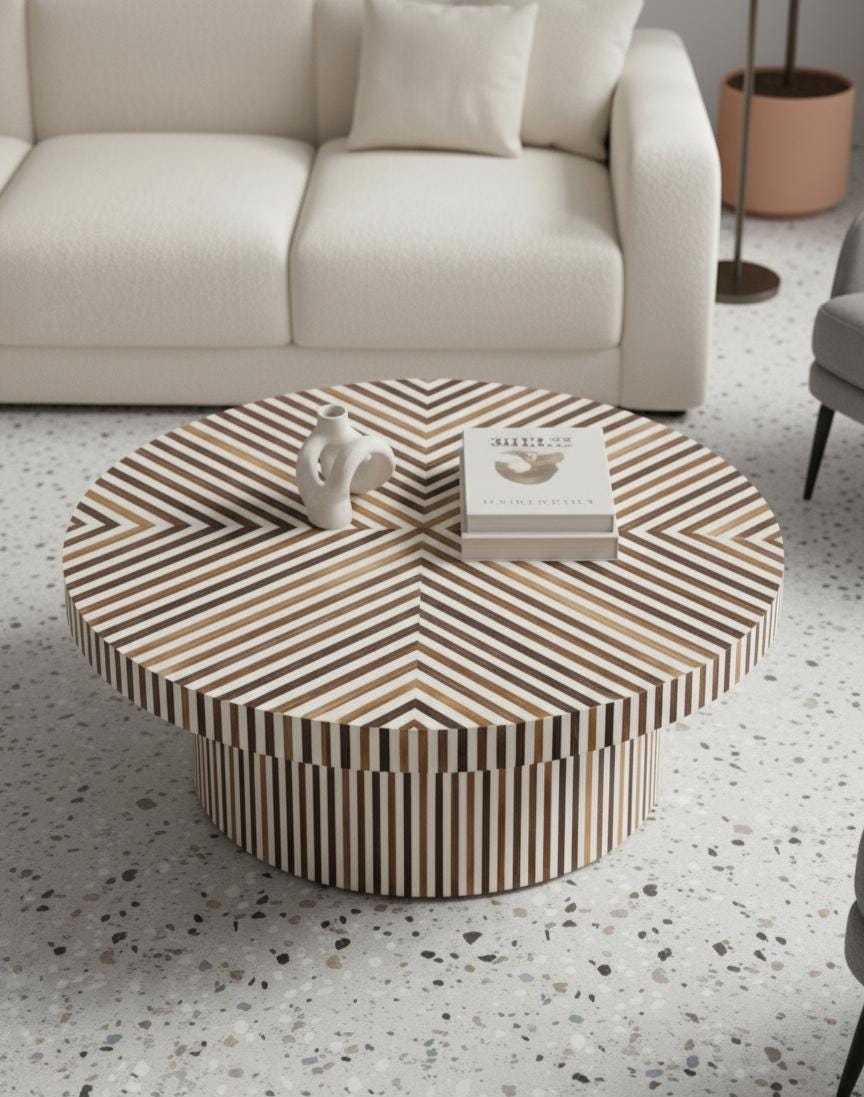 OUED - Table basse de salon en noyer