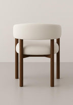 ESSAOUIRA - Fauteuil en bois et tissu bouclé blanc