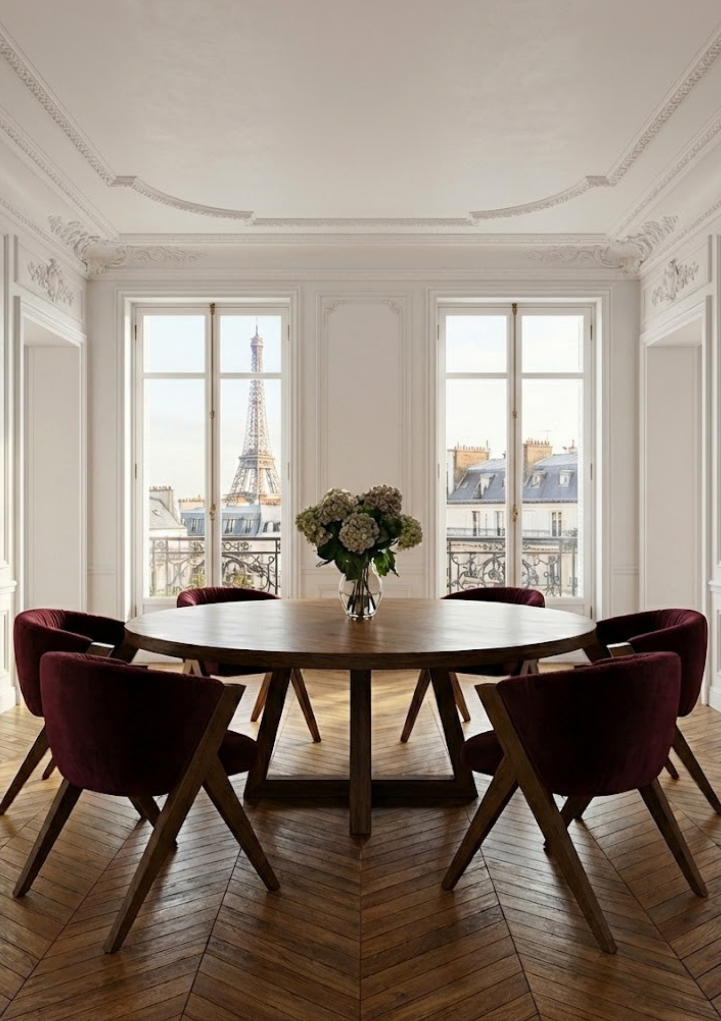 MARRAKECH Chaise en noyer et tissu au choix