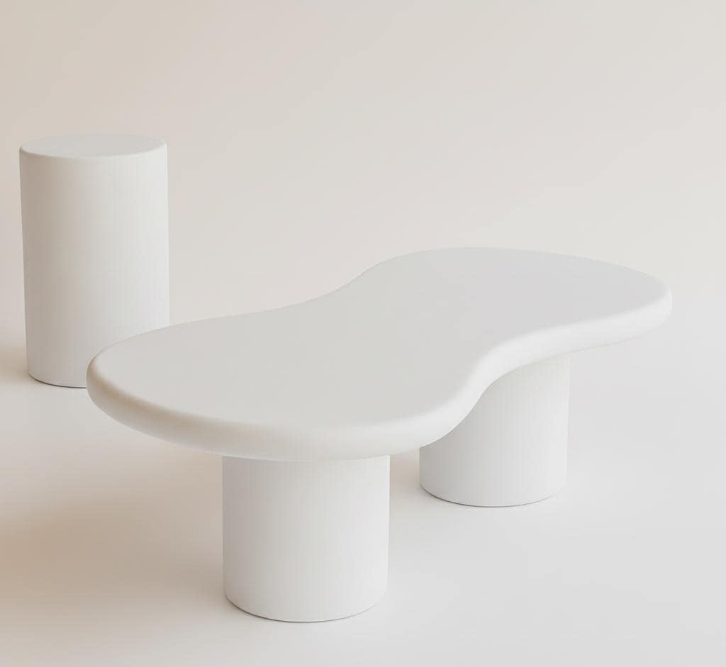 Table basse 2 pieds en béton ciré