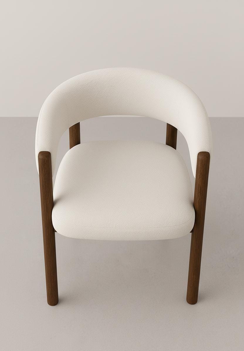 ESSAOUIRA - Fauteuil en bois et tissu bouclé blanc