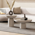 DUO - Tables basses en bois et effet béton ciré