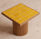 Table basse en noyer - Plateau en Zellige