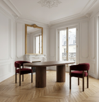 Table en bois massif et plateau ovale