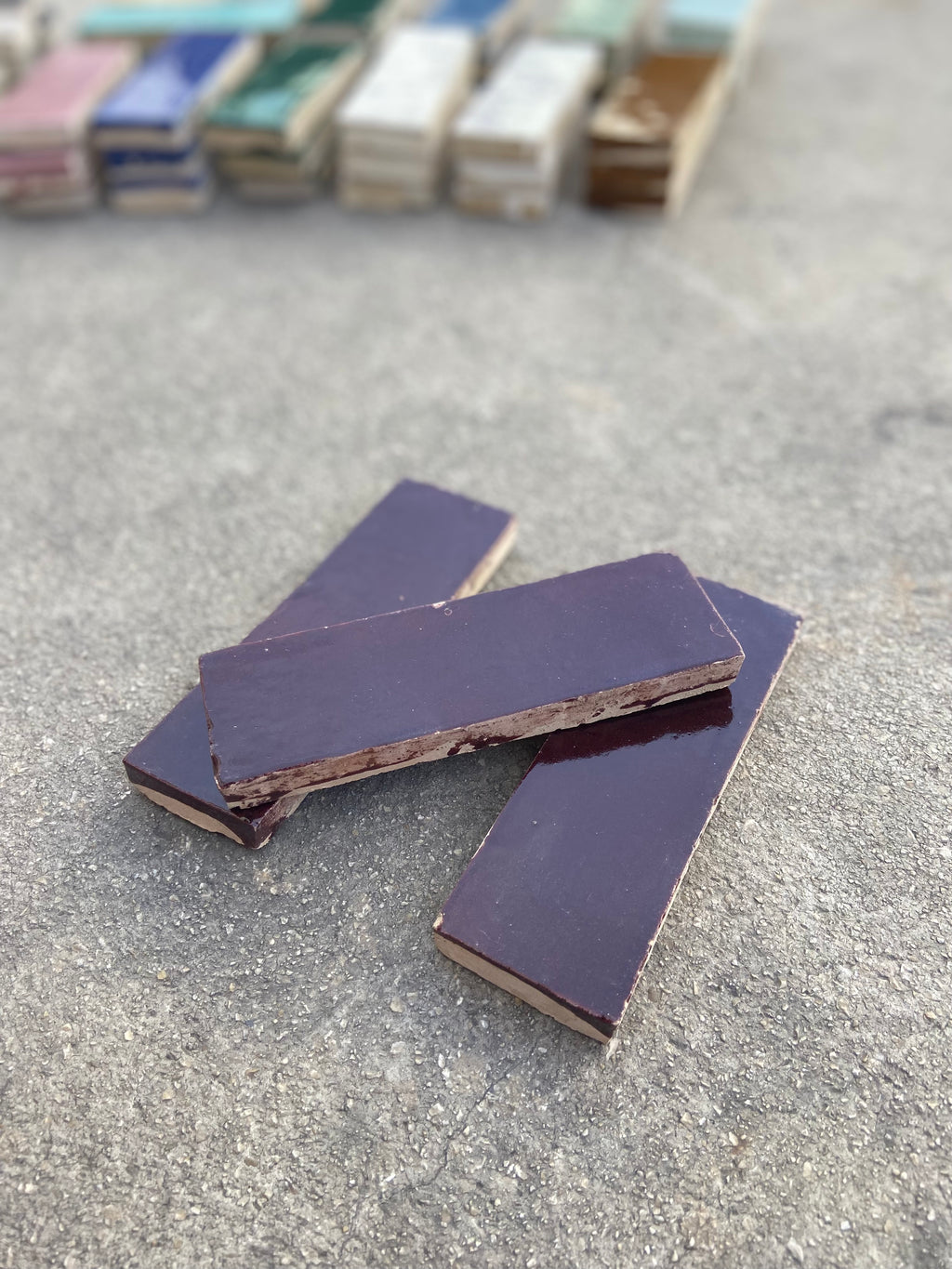 Zellige 15x5 cm - Bordeaux - Premium