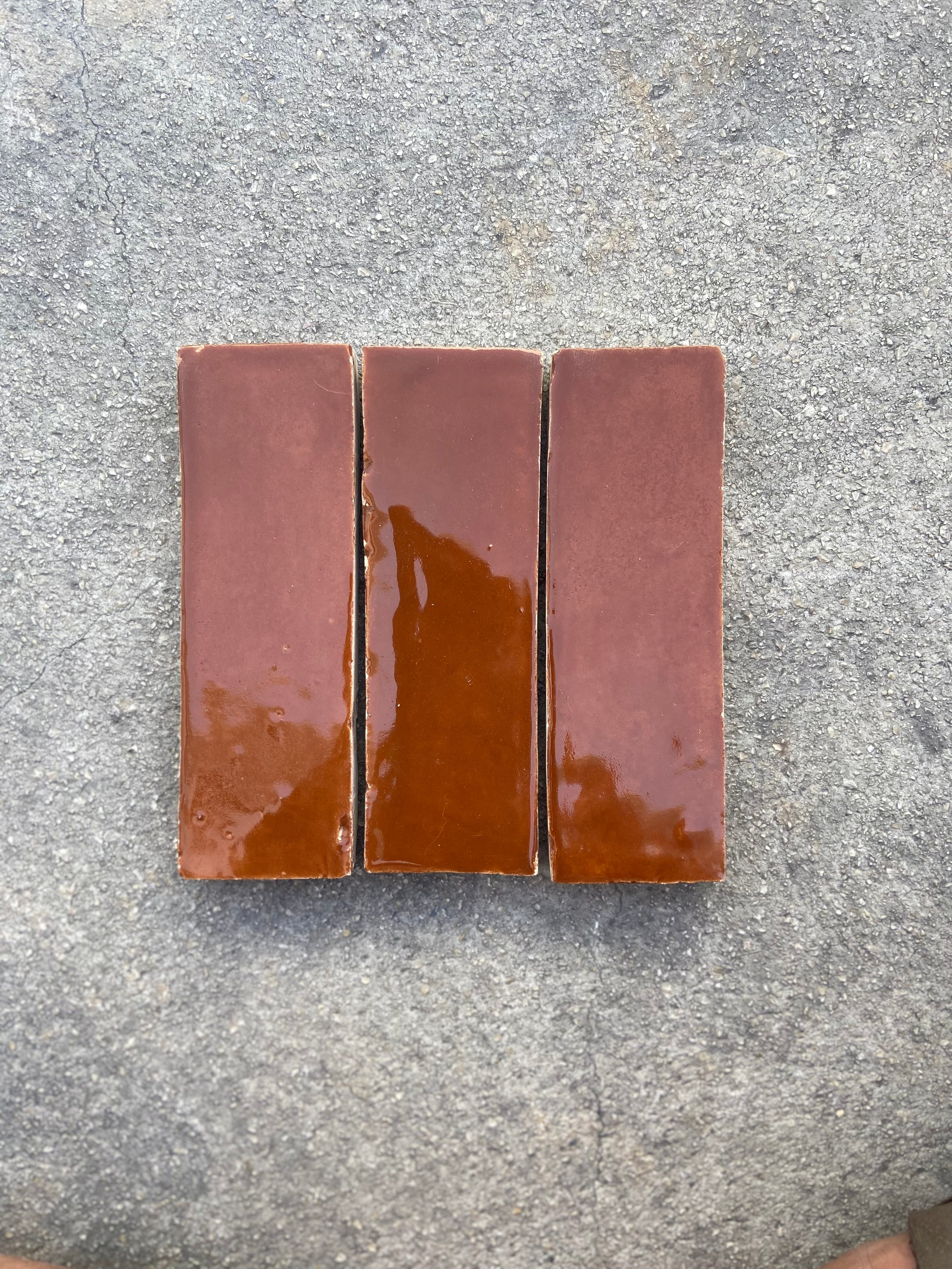 Zellige 15x5 cm - Rouge Chaud - Premium