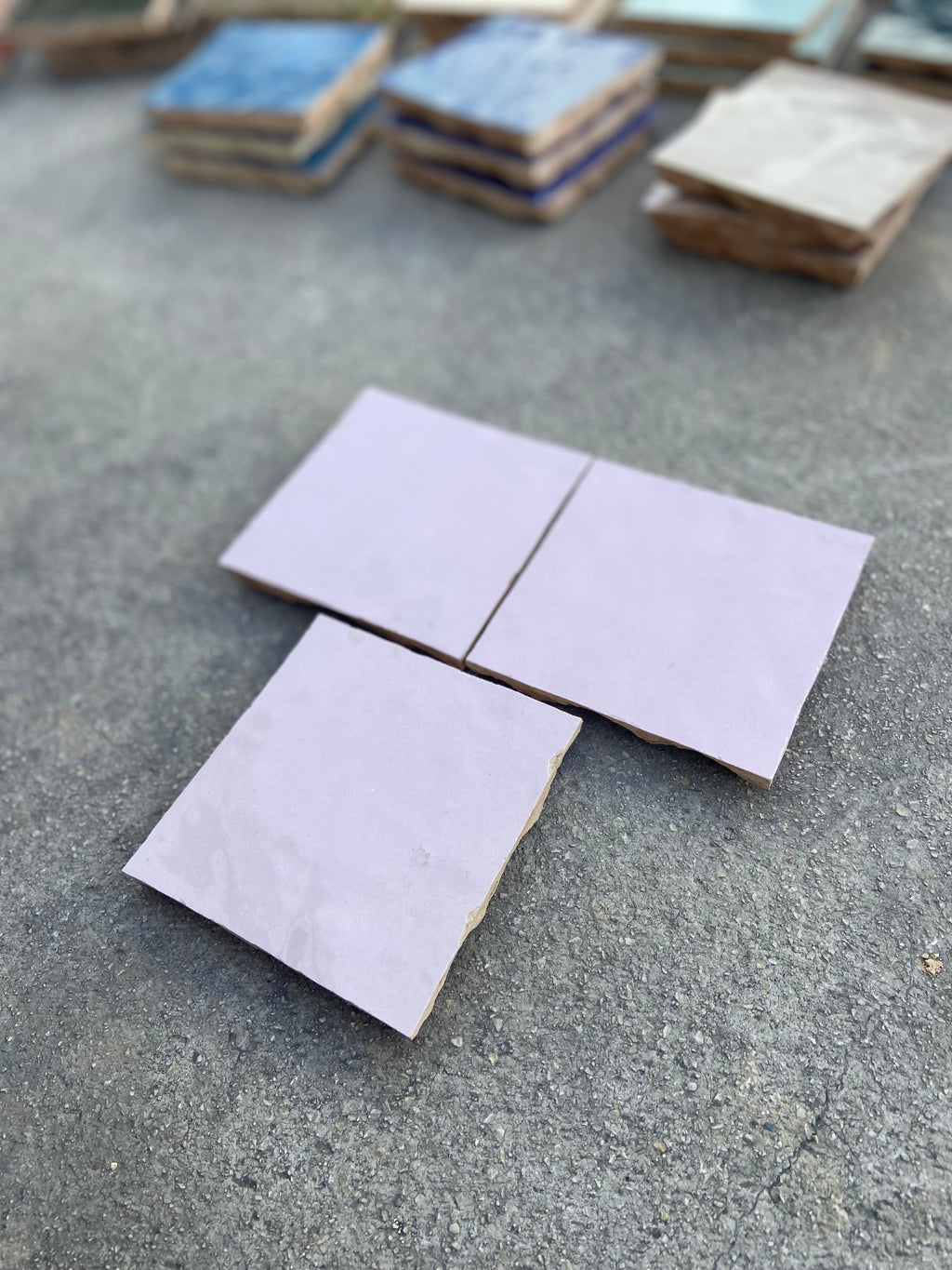 Zellige 10x10 cm - Rose pale - Premium