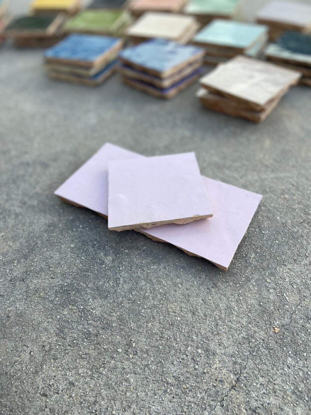 Zellige 10x10 cm - Rose pale - Premium