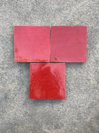 Zellige 10x10 cm - Rouge piment - Premium