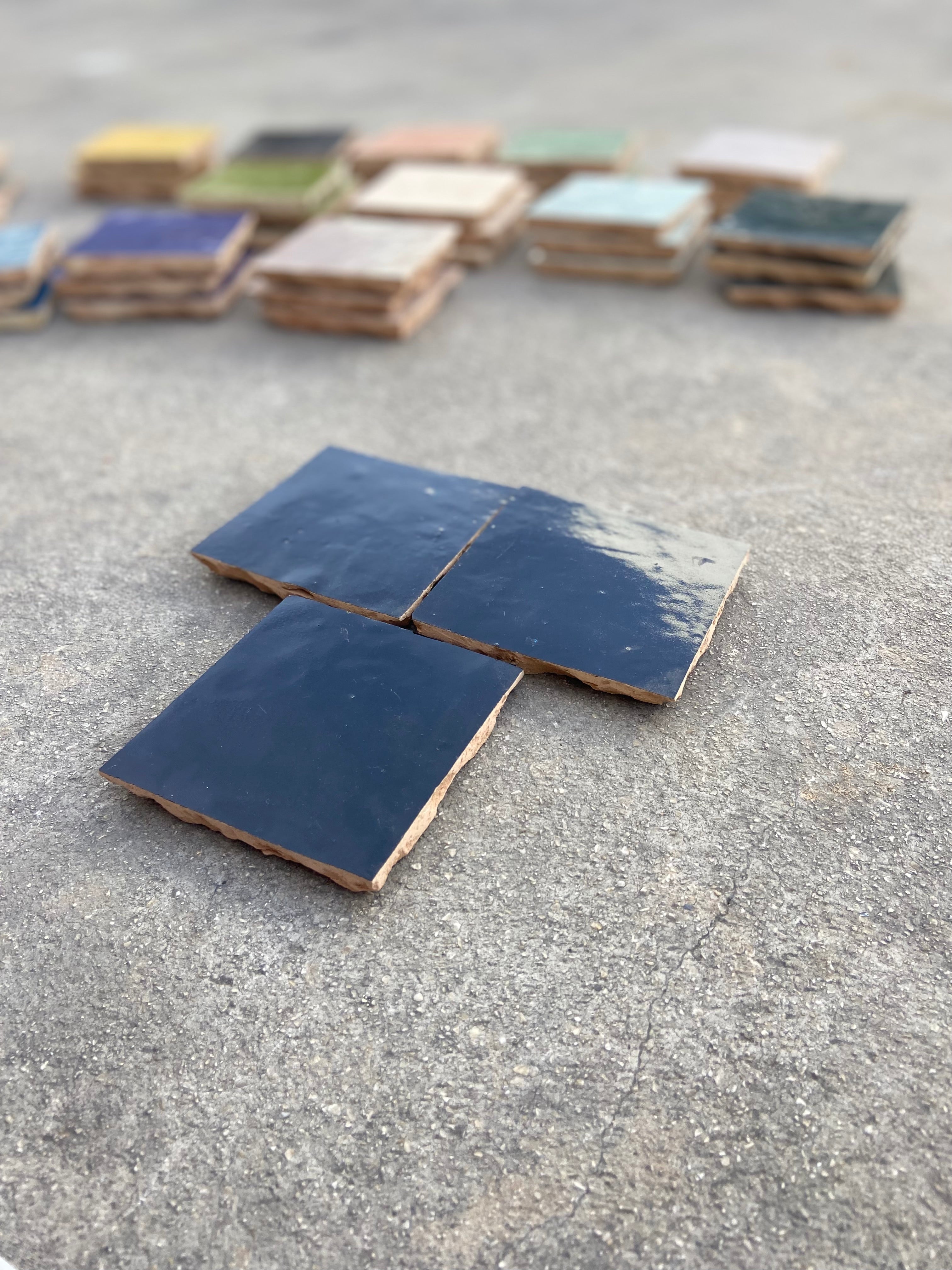 Zellige 10x10 cm - Noir - Premium