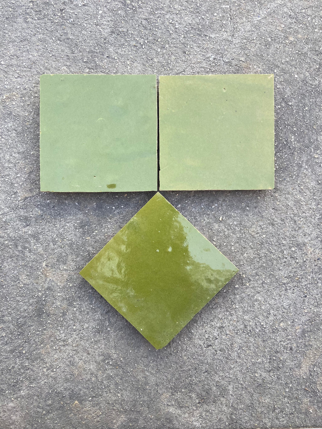 Zellige 10x10 cm - Vert Olive - Premium