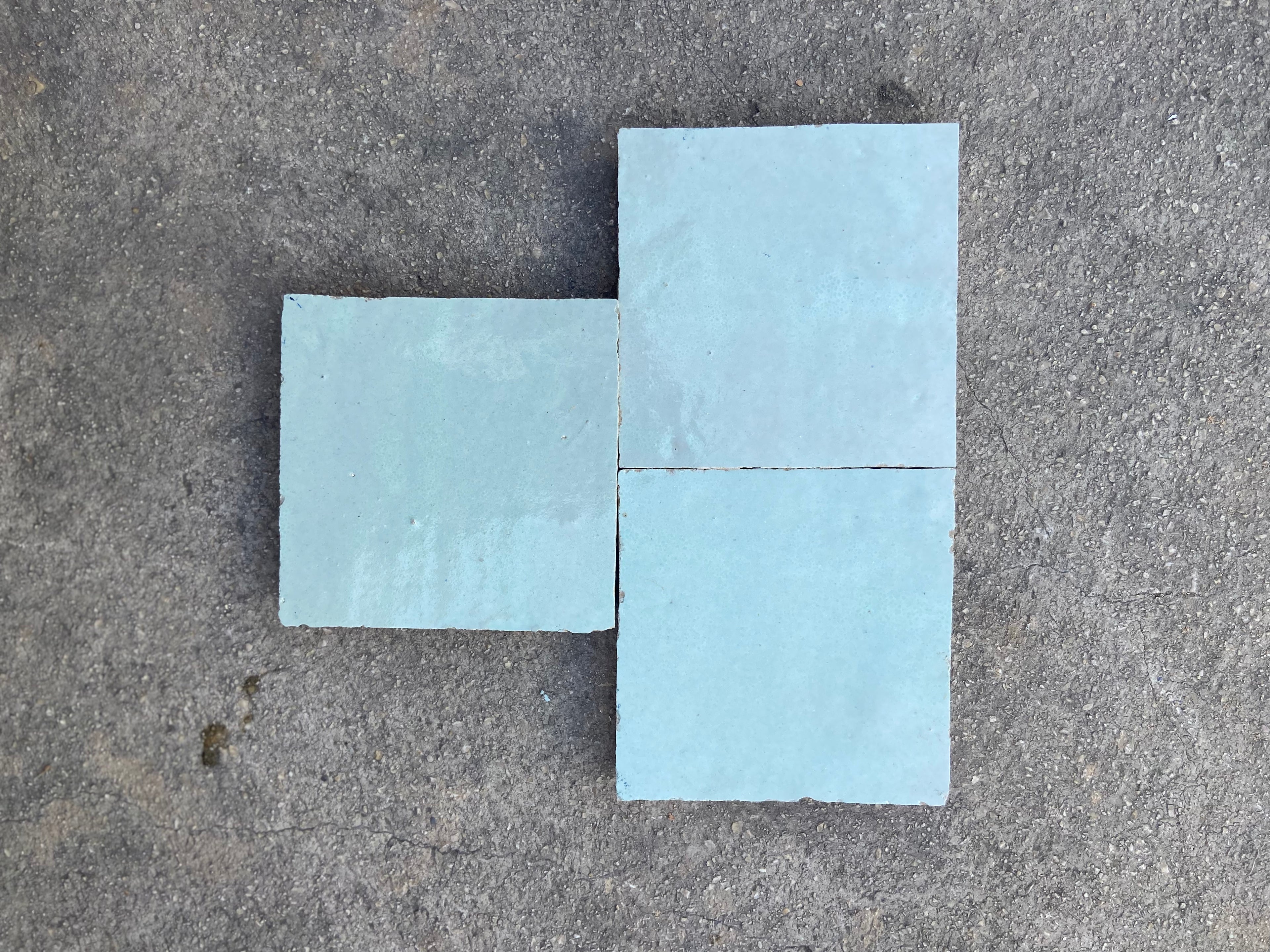Zellige 10x10 cm - Bleu pale - Premium