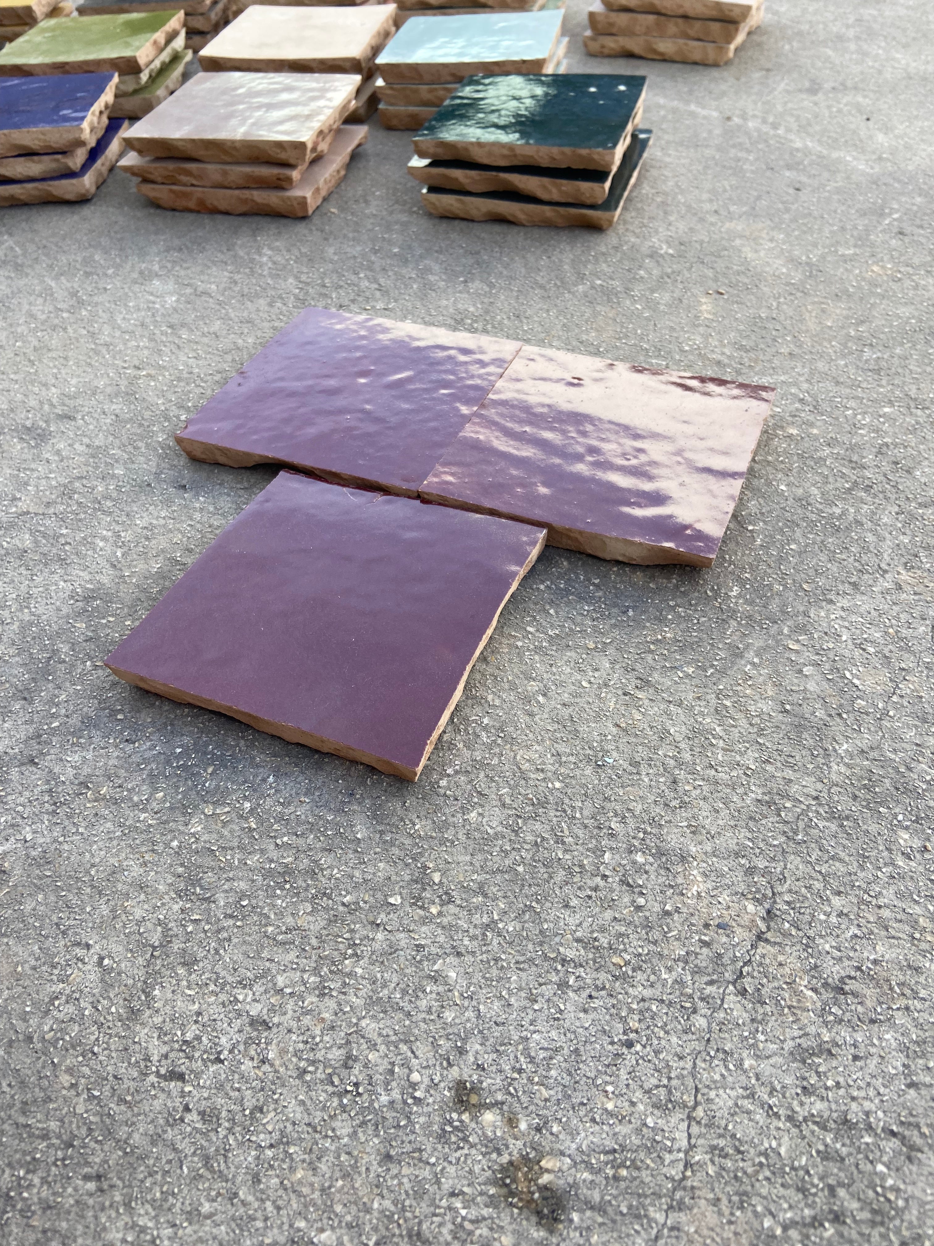 Zellige 10x10 cm - Bordeaux - Premium