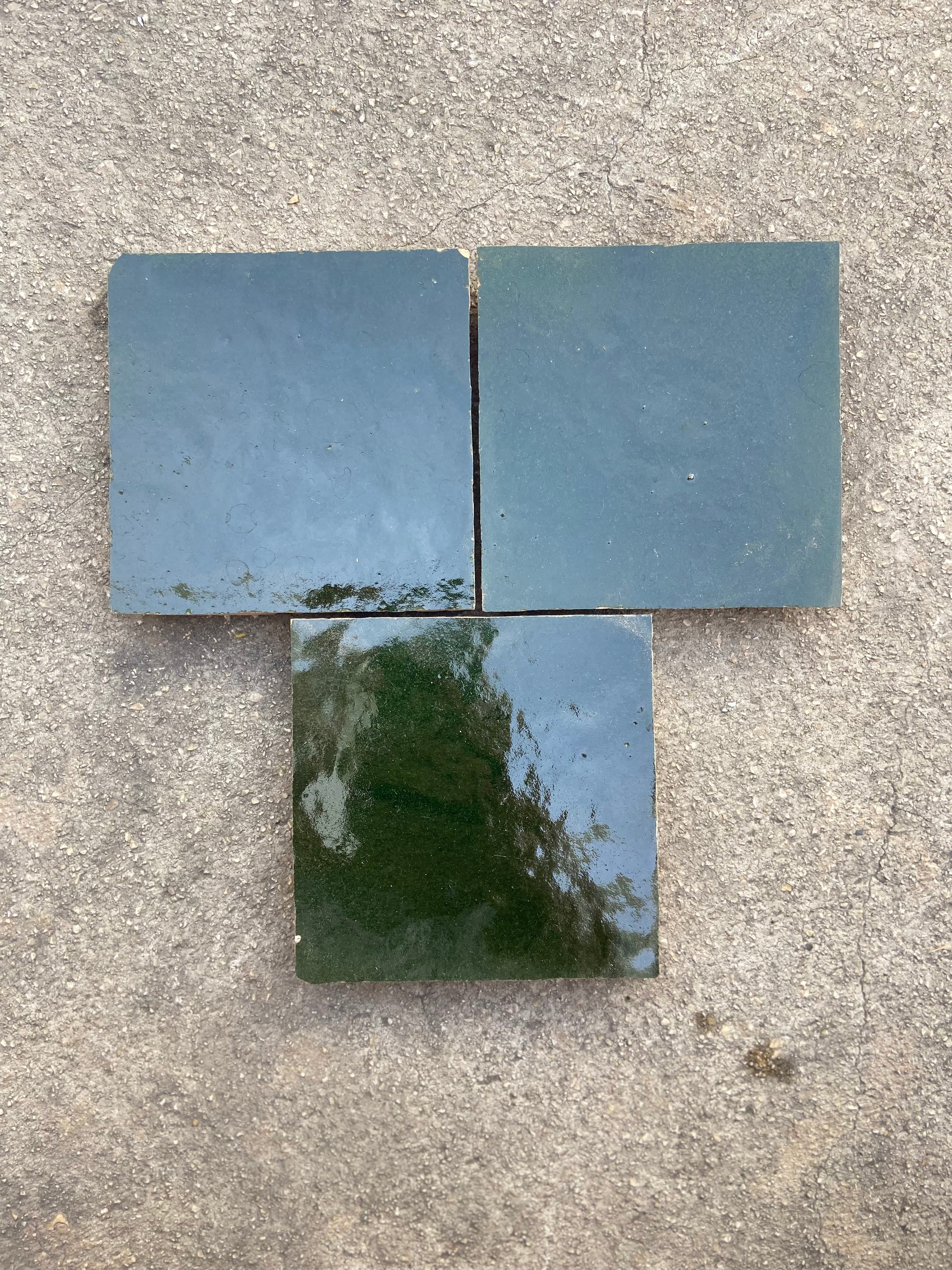 Zellige 10x10 cm - Vert Mousse - Premium