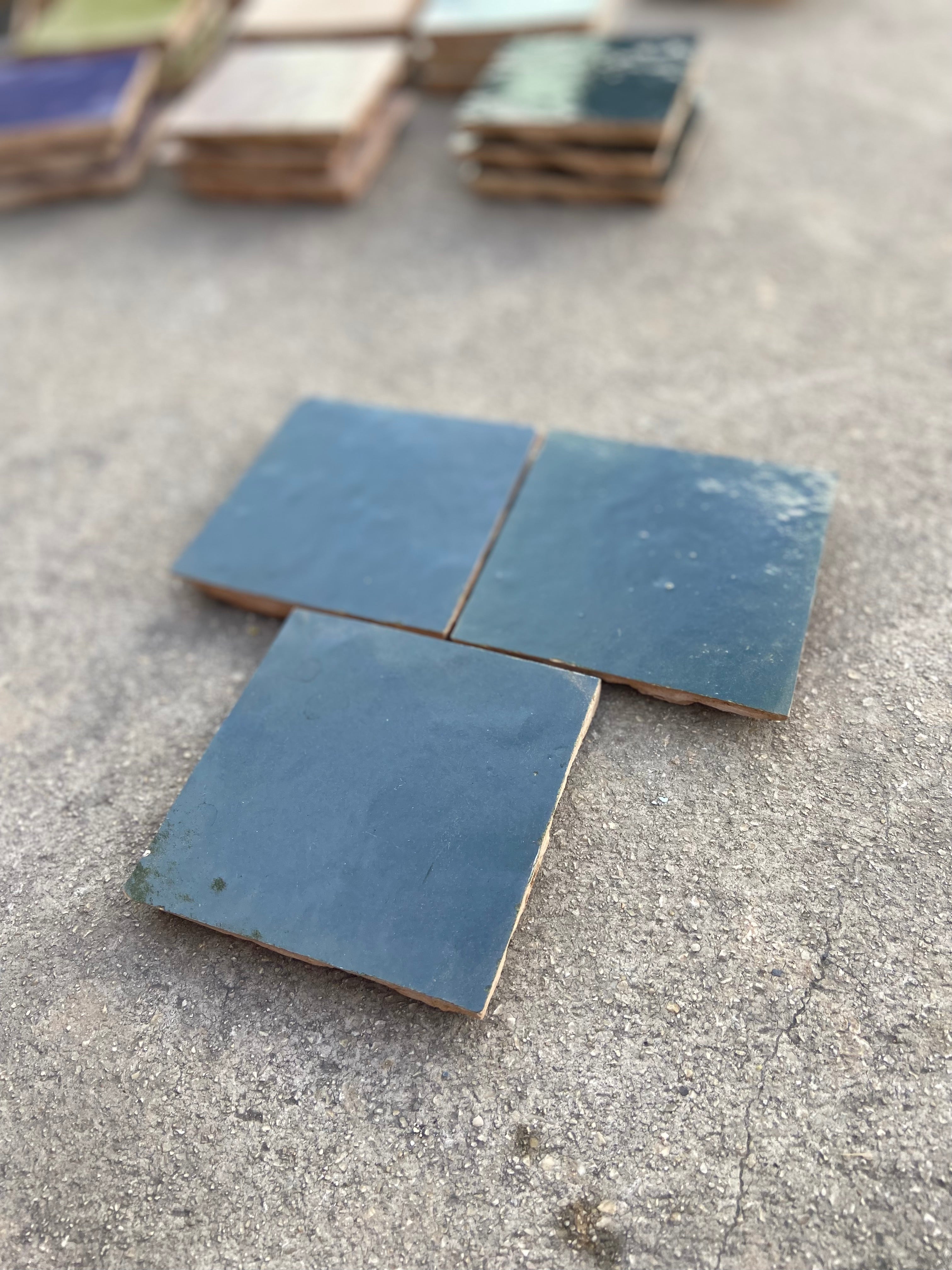 Zellige 10x10 cm - Vert Mousse - Premium