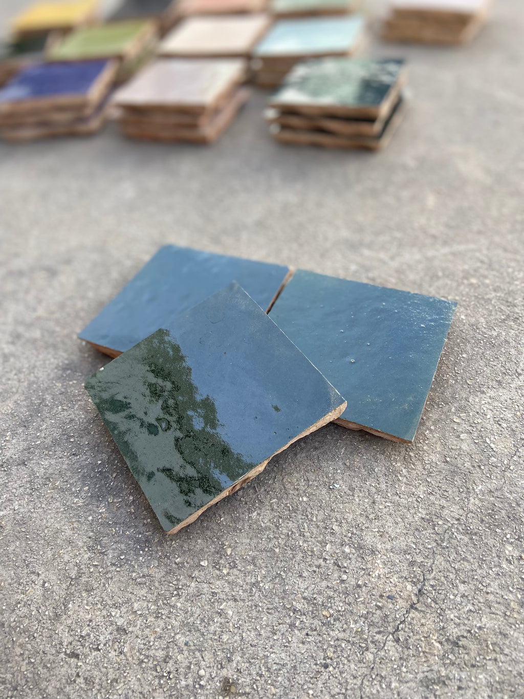 Zellige 10x10 cm - Vert Mousse - Premium