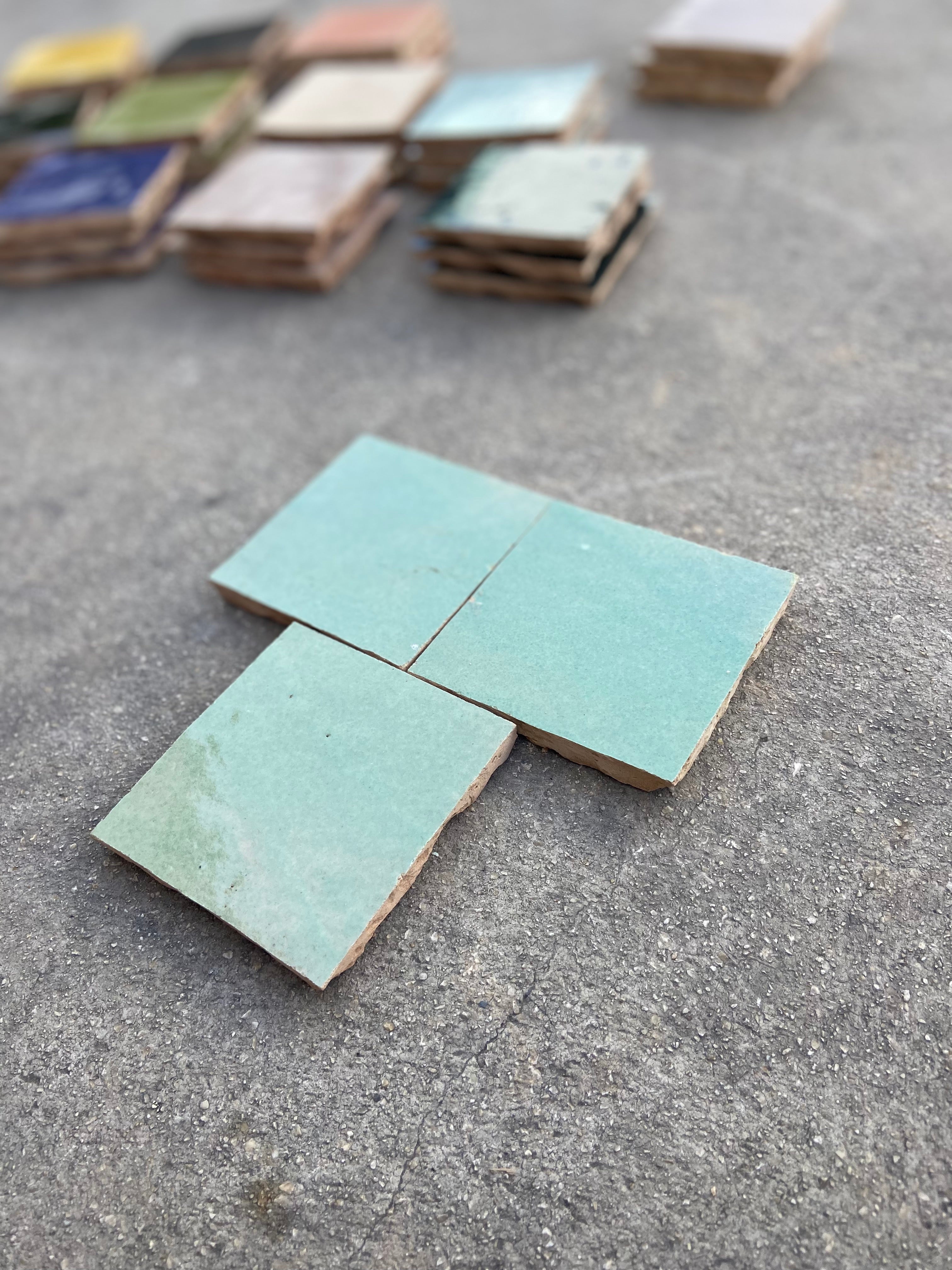 Zellige 10x10 cm - Vert Orient - Premium