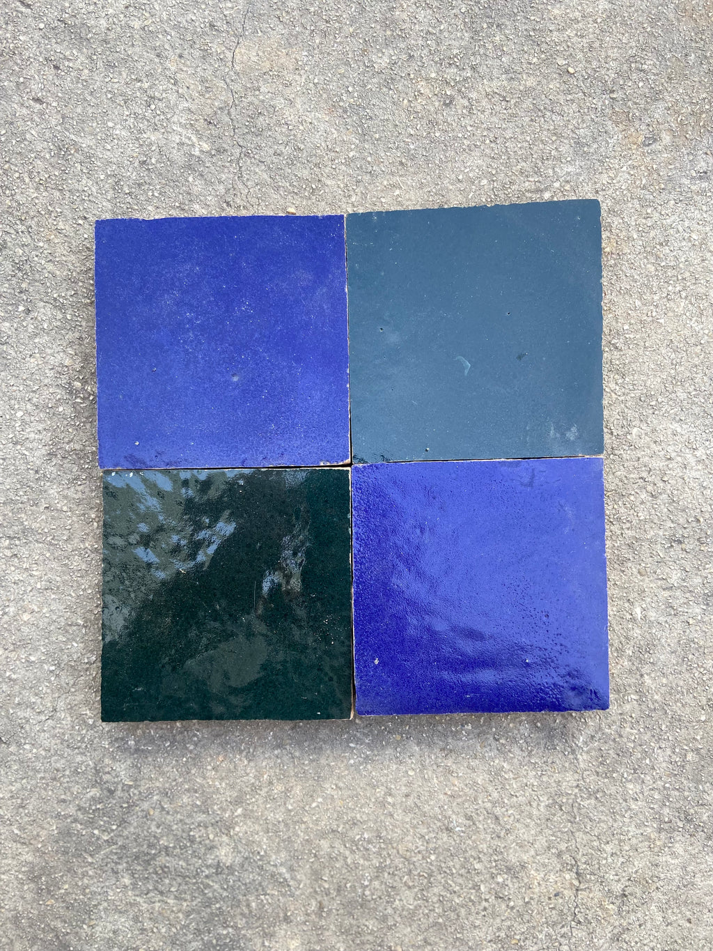 Zellige 10x10 cm - Vert Blanc Bleu Naturel Mosaïque