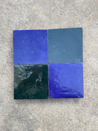 Zellige 10x10 cm - Vert Blanc Bleu Naturel Mosaïque