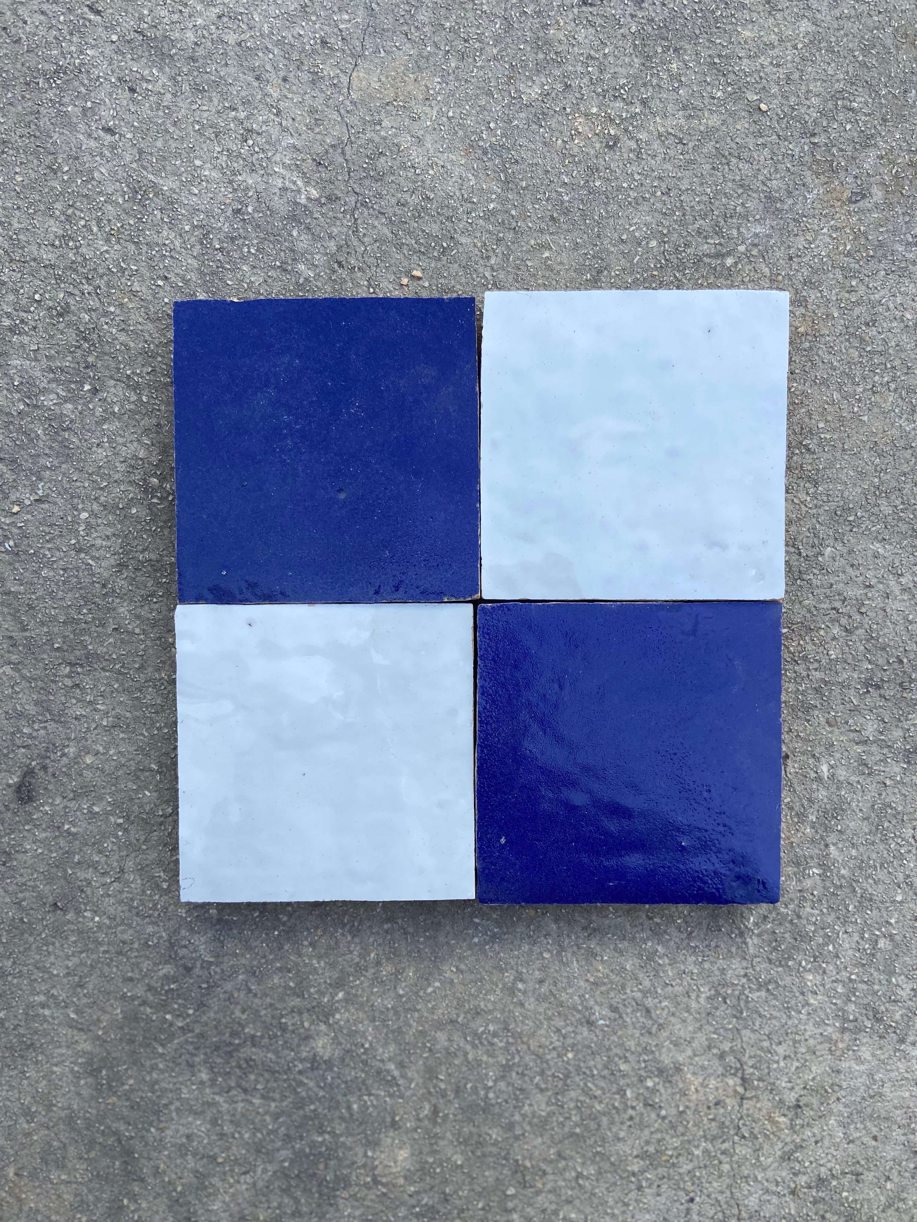 Zellige 10x10 cm - Vert Blanc Bleu Naturel Mosaïque