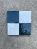 Zellige 10x10 cm  Vert blanc bleu naturel mosaïque