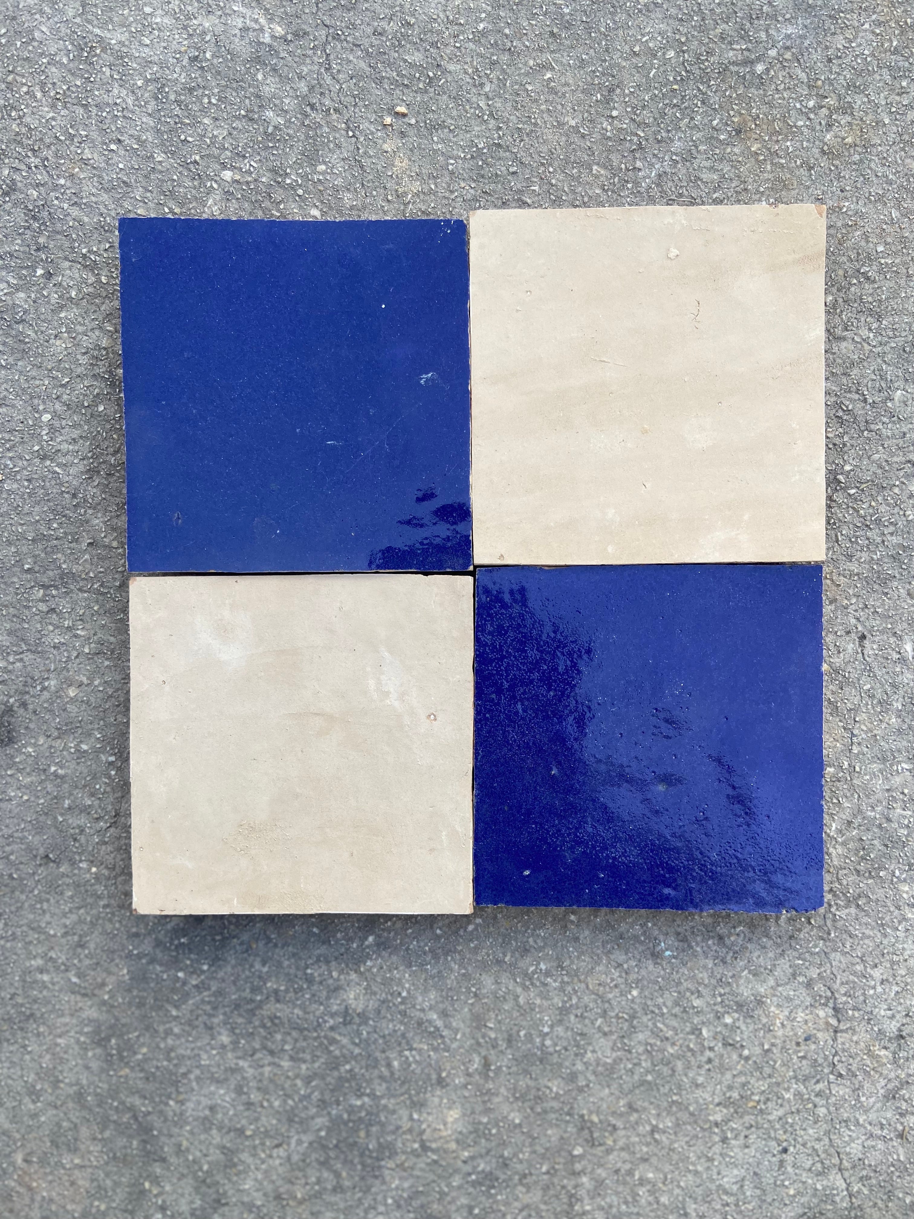 Zellige 10x10 cm - Vert Blanc Bleu Naturel Mosaïque