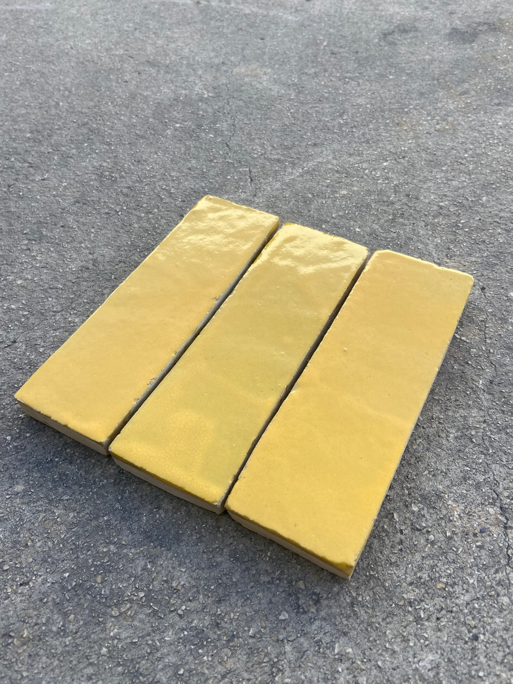 Zellige 15x5 cm - Jaune Moutarde - Premium