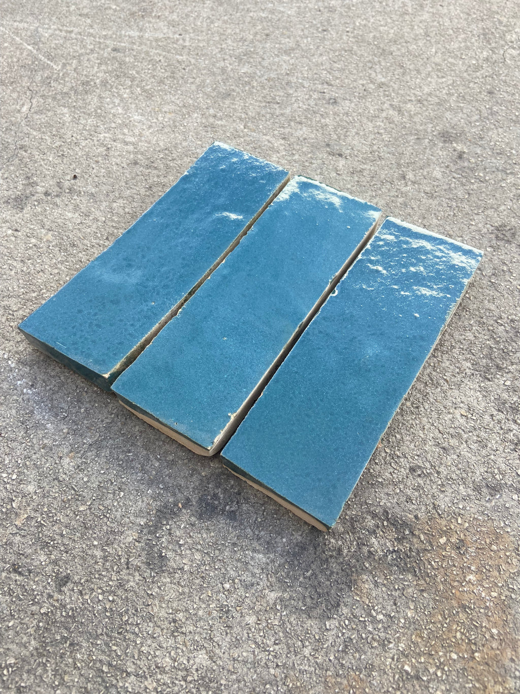 Zellige 15x5 cm - Bleu Ocean - Premium