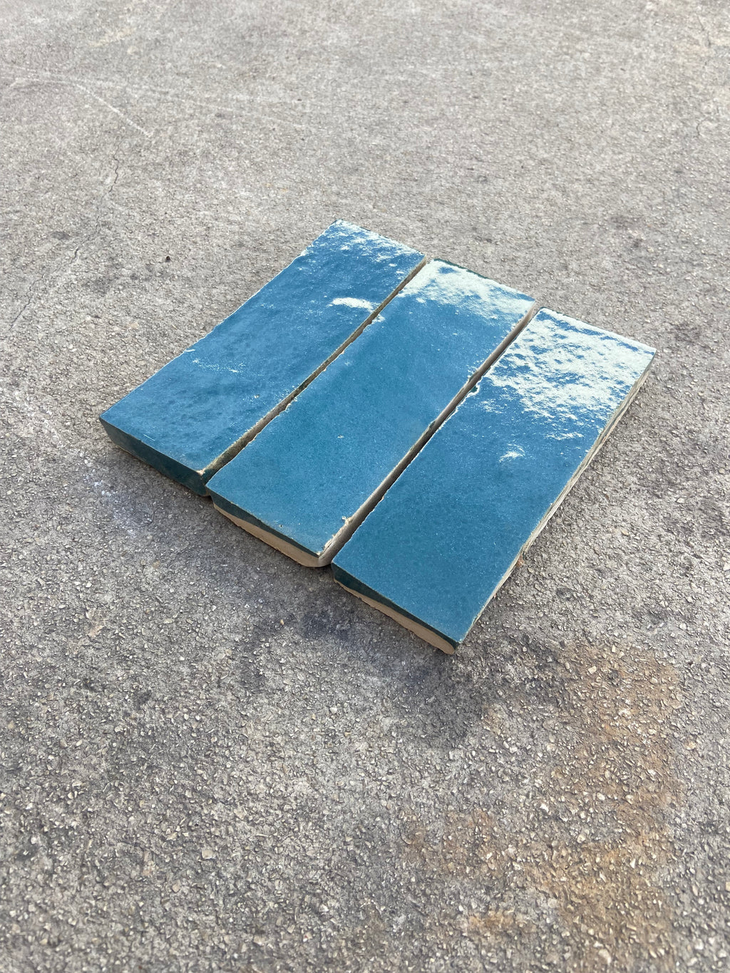 Zellige 15x5 cm - Bleu Ocean - Premium