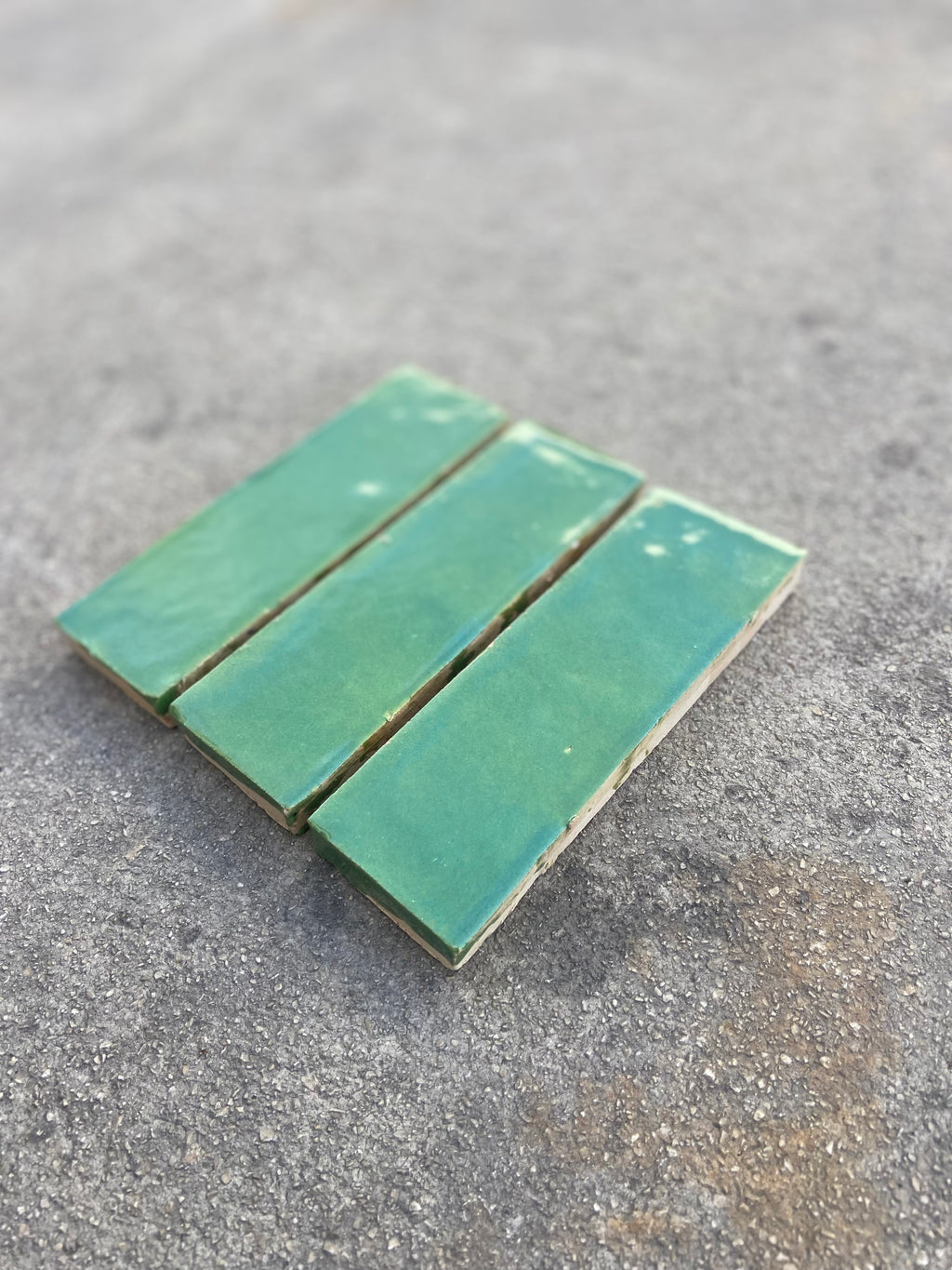 Zellige 15x5 cm - Vert Jardin - Premium