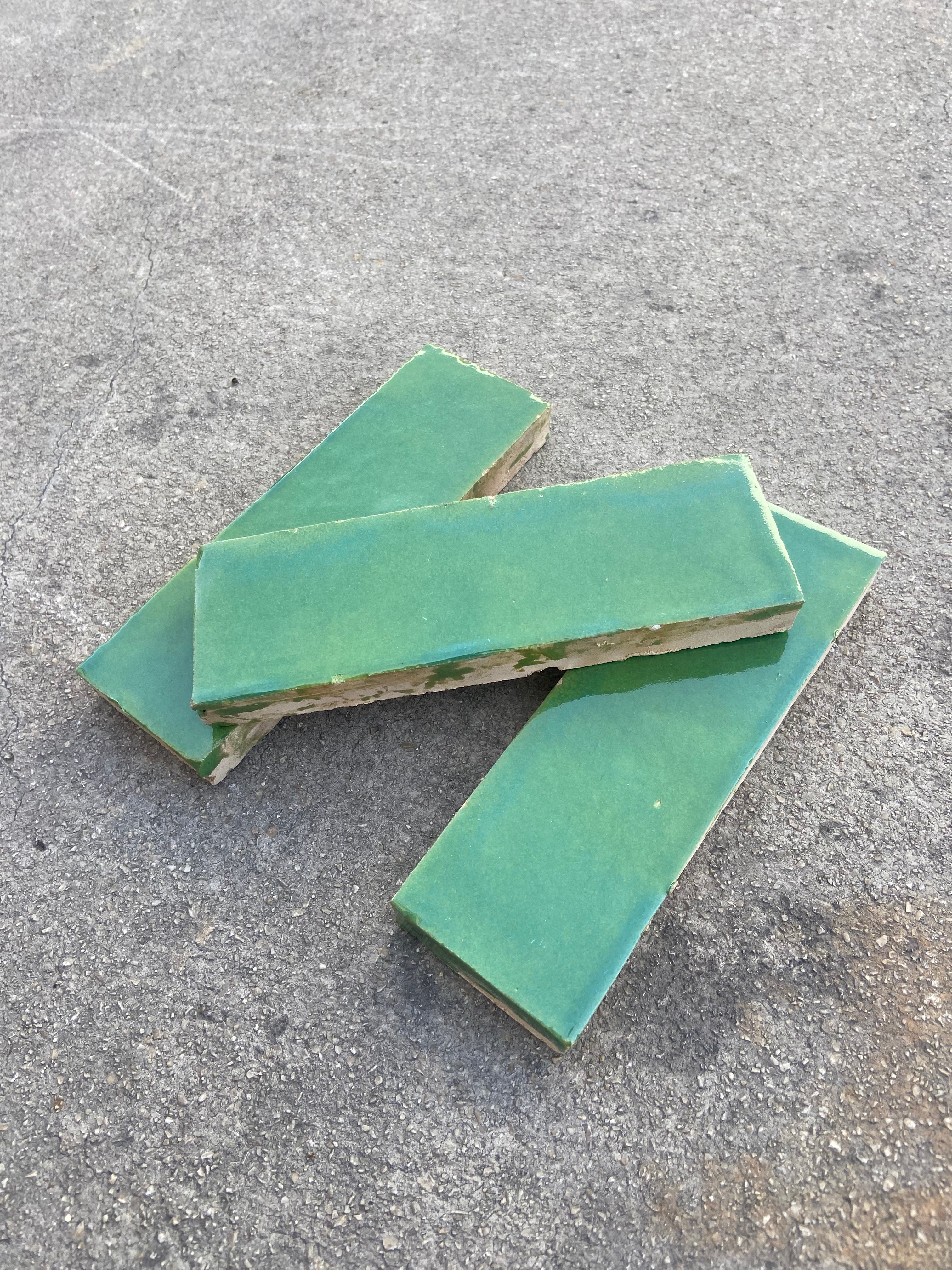 Zellige 15x5 cm - Vert Jardin - Premium