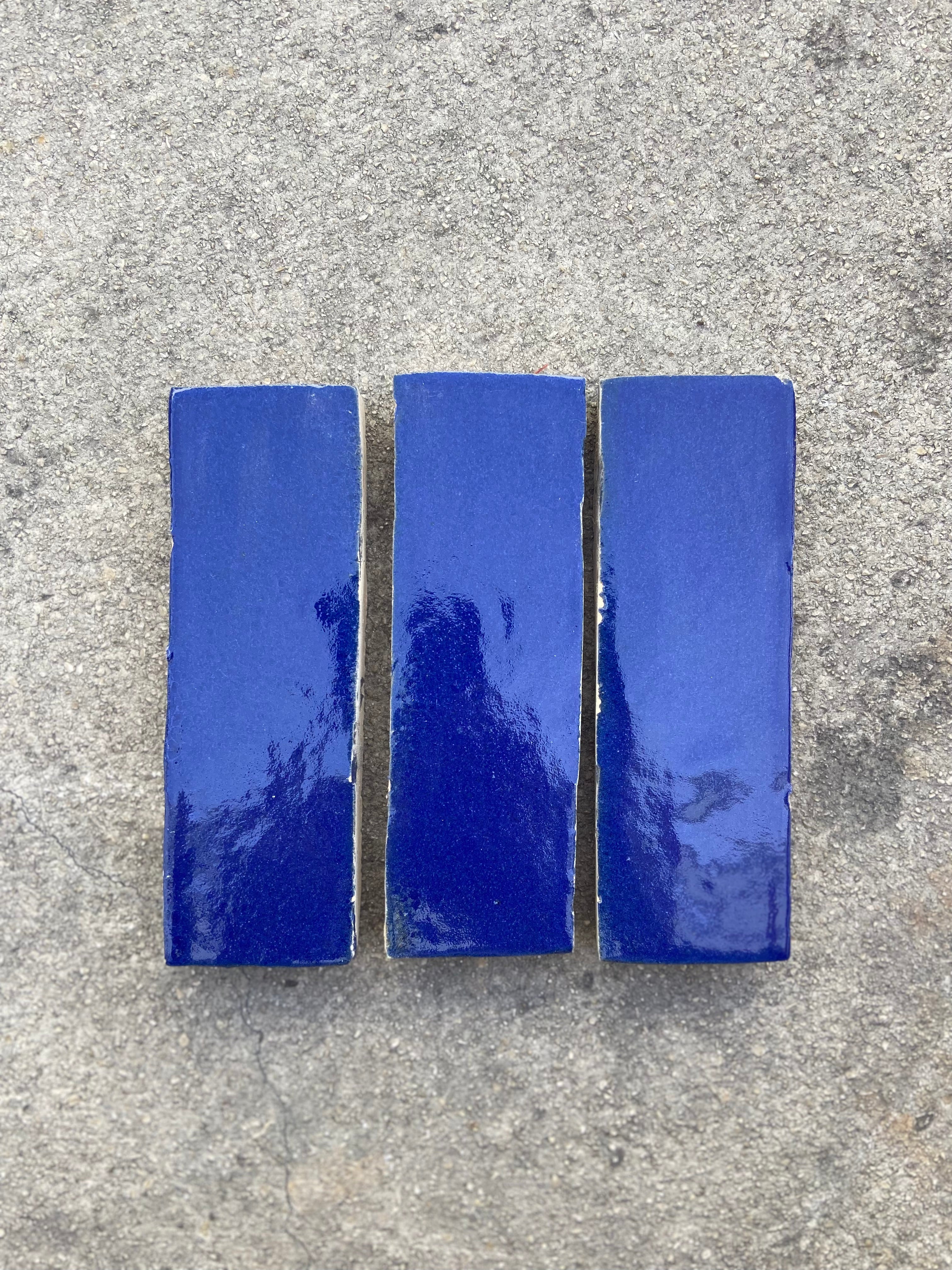 Zellige 15x5 cm - Bleu Majorelle - Premium