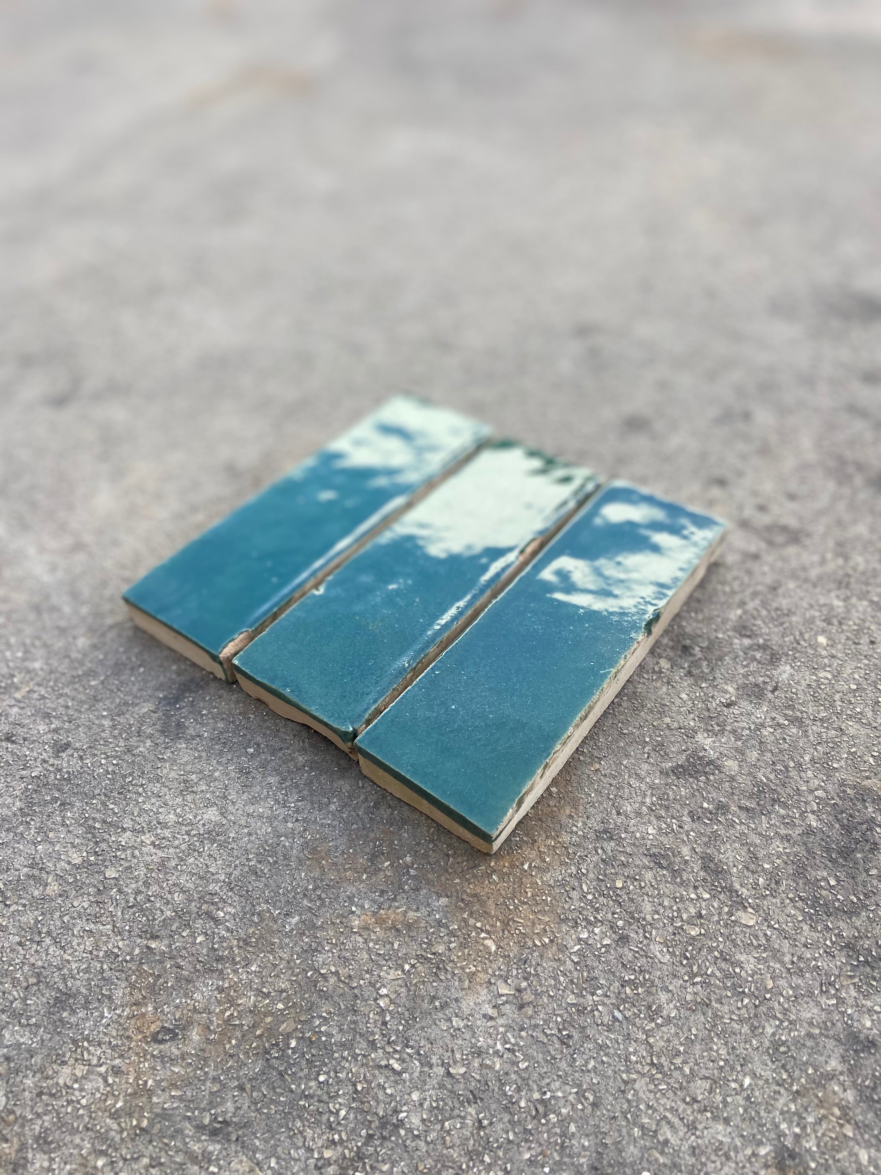 Zellige 15x5 cm - Vert de Fès - Premium