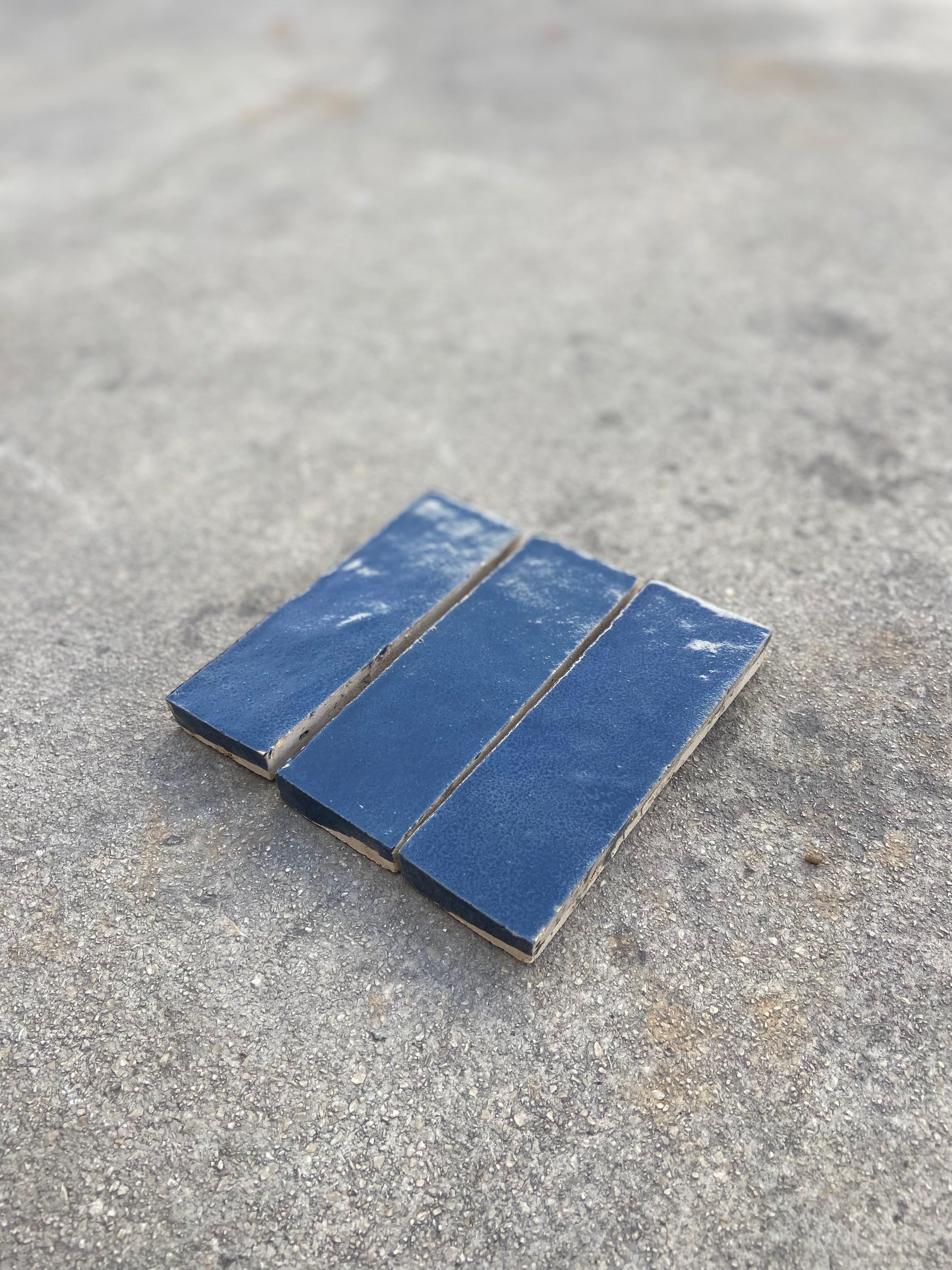 Zellige 15x5 cm - Bleu nuit - Premium