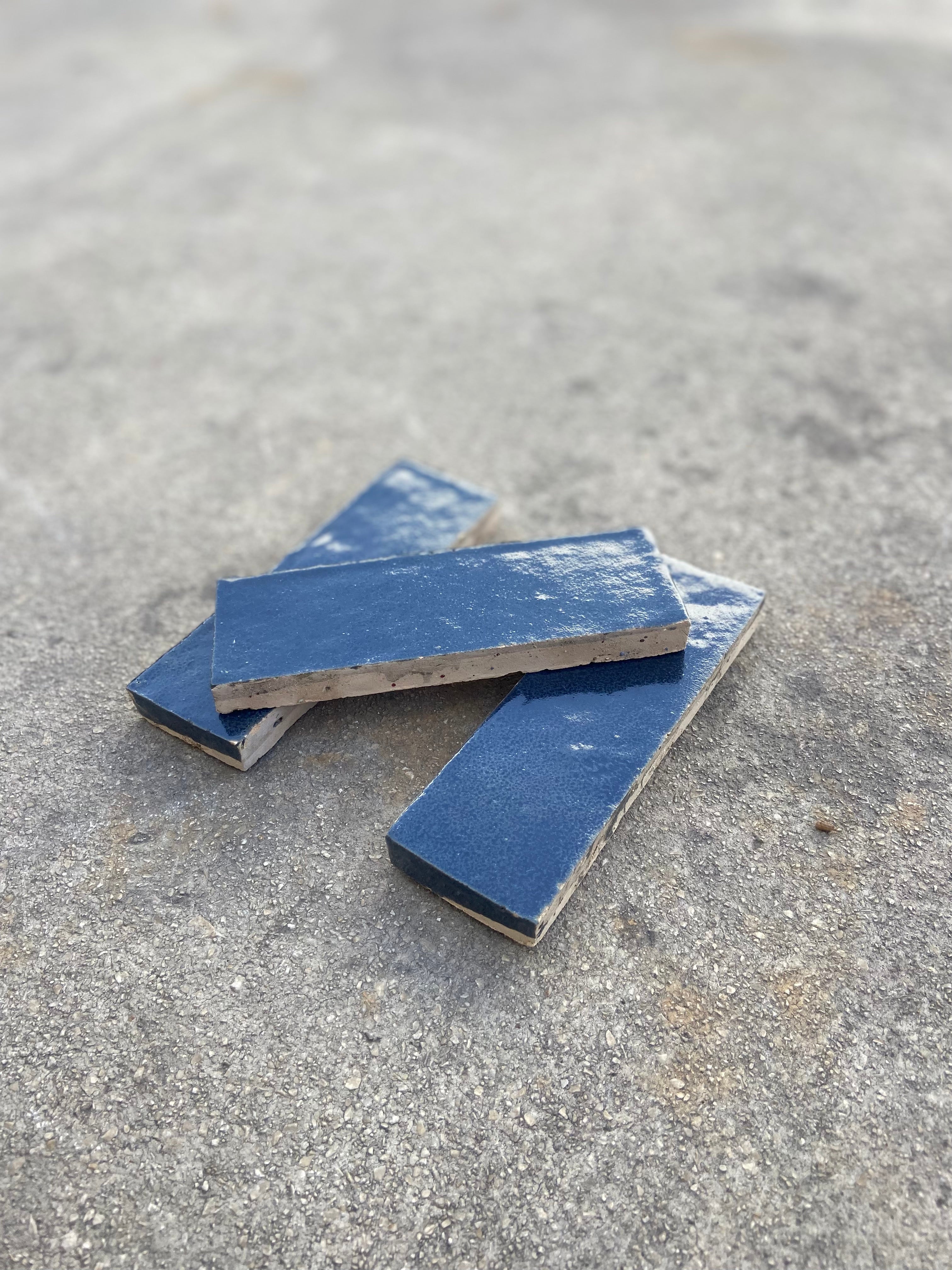 Zellige 15x5 cm - Bleu nuit - Premium