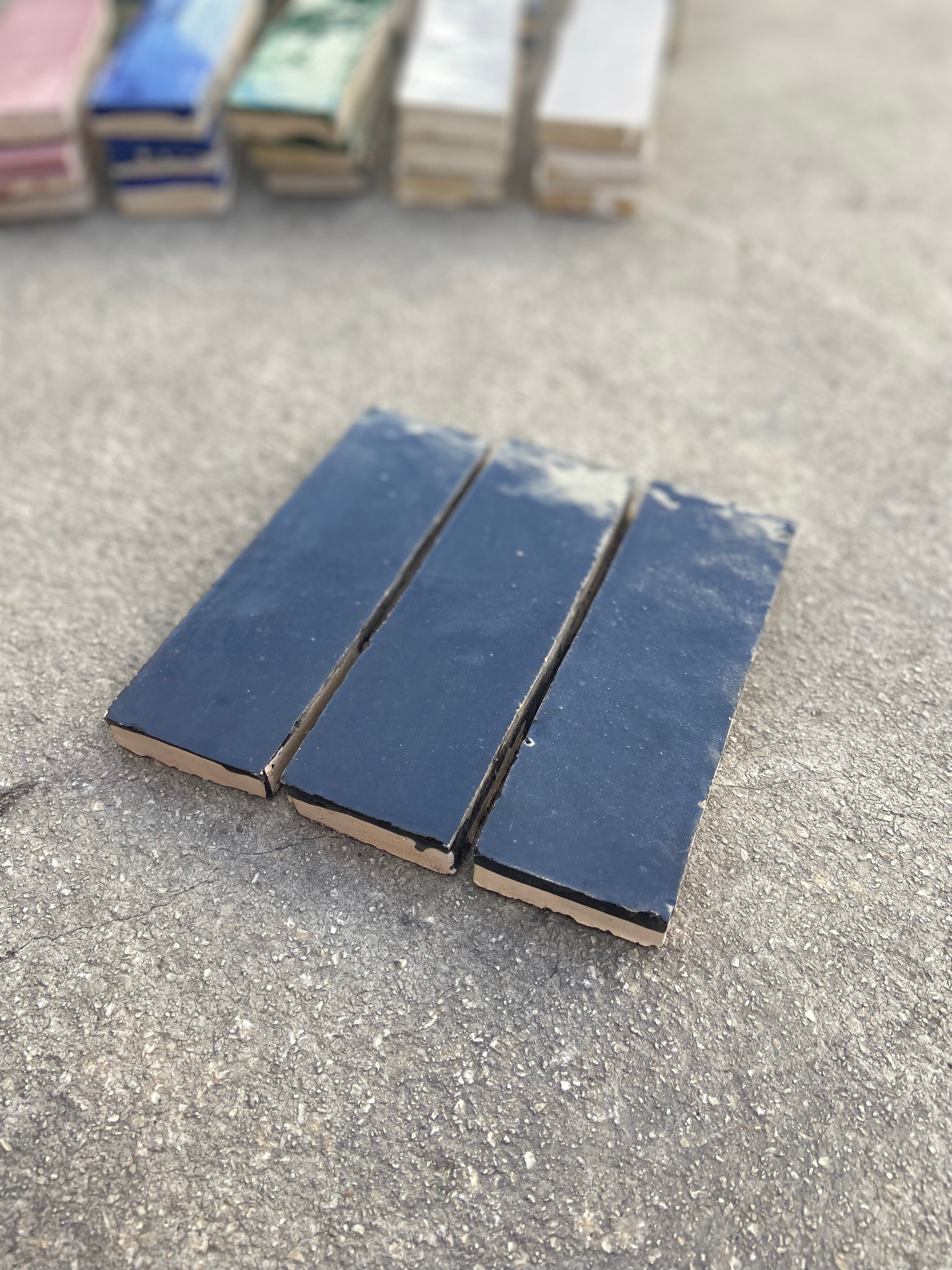 Zellige 15x5 cm - Noir - Premium