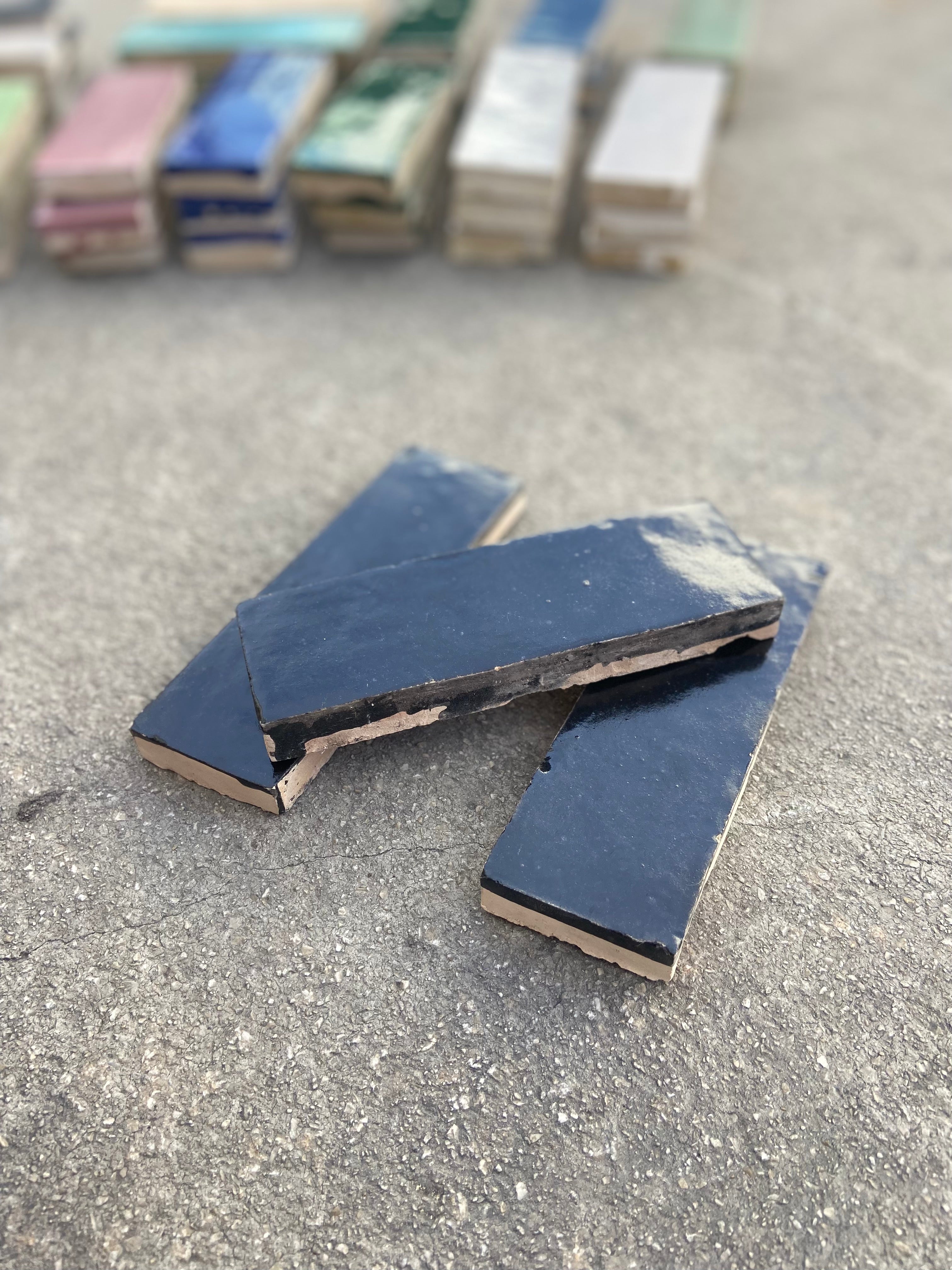 Zellige 15x5 cm - Noir - Premium