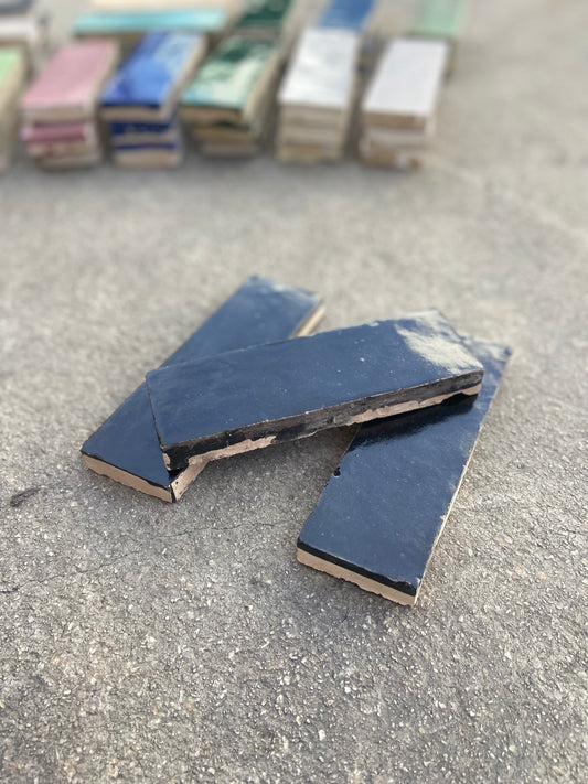 Zellige 15x5 cm - Noir - Premium