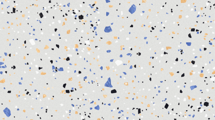 Table basse en bois massif et plateau en terrazzo