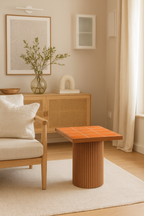 Table basse en noyer - Plateau en Zellige