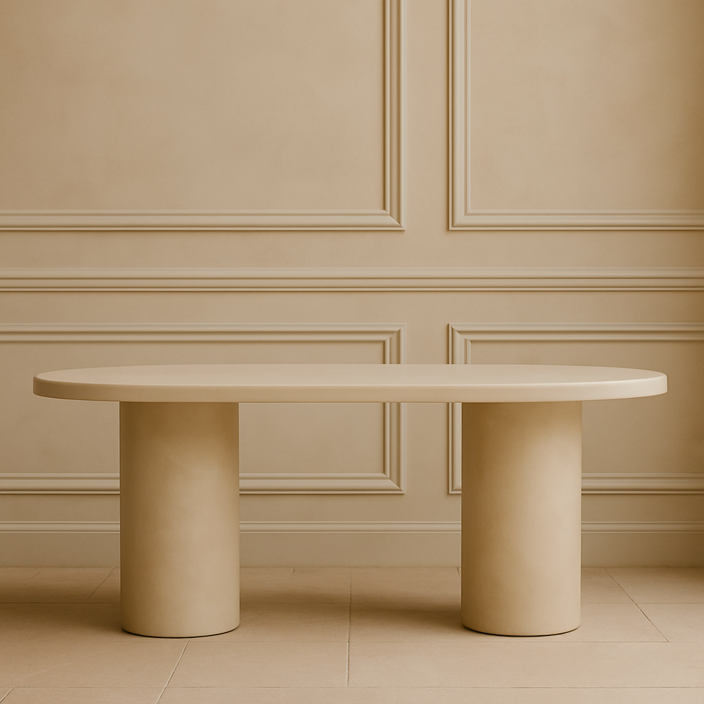 Table en microfibre de ciment ciré