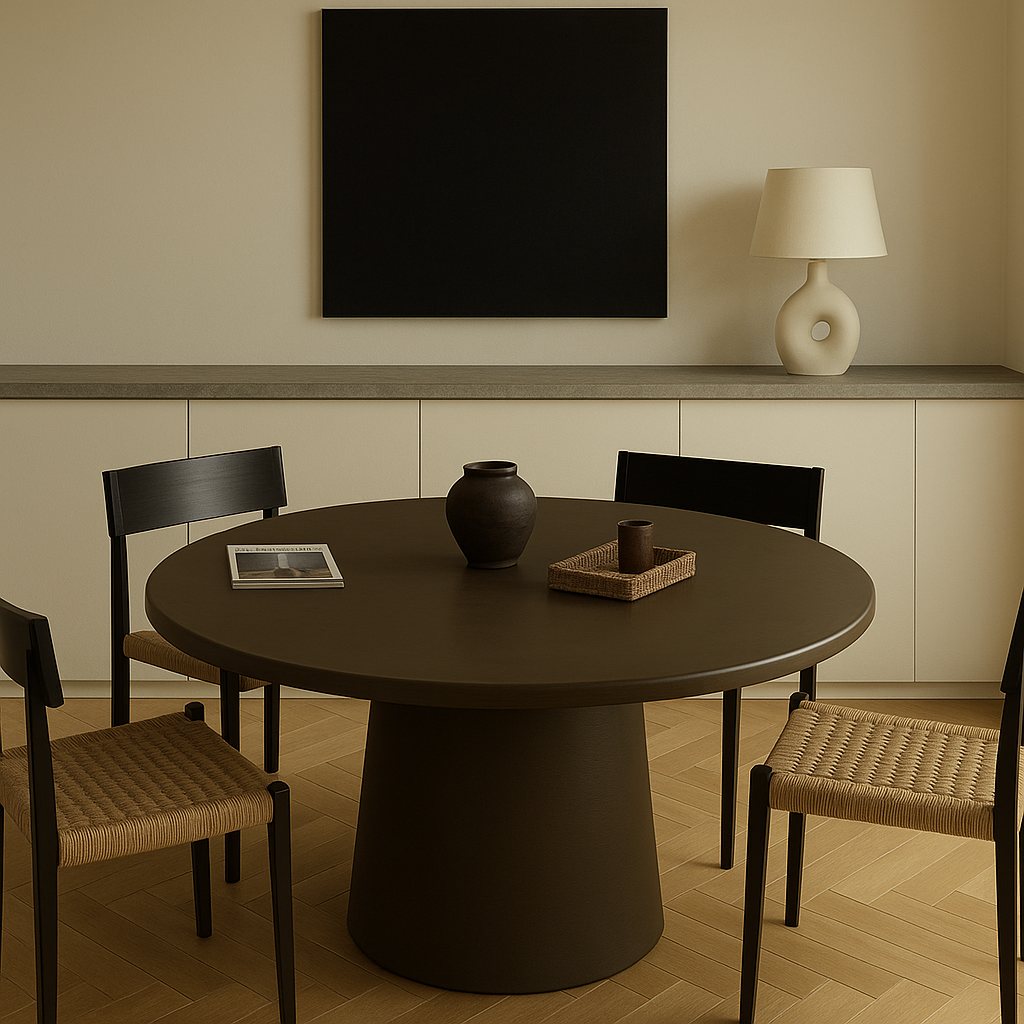 Table à manger en béton ciré - Pied Cône