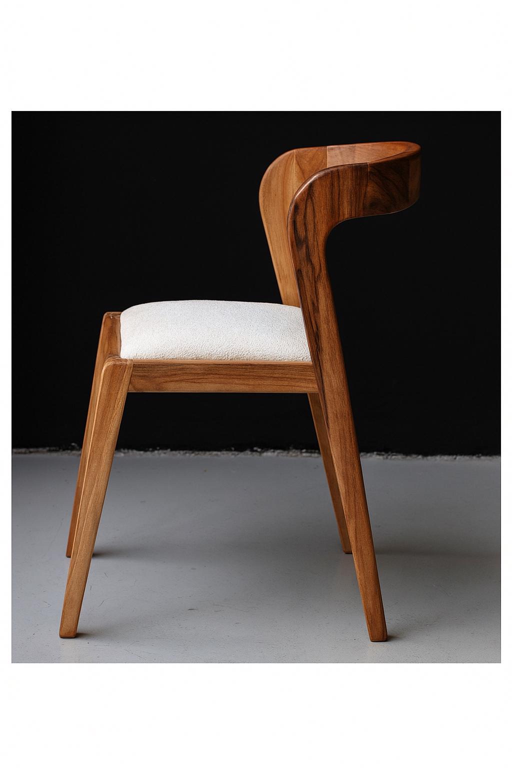 CASABLANCA - Chaise en noyer et bouclette