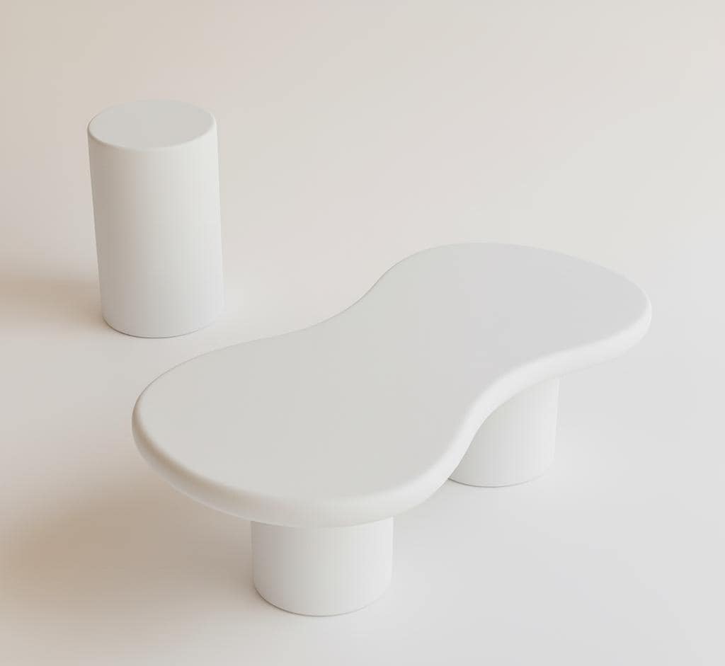 Table basse 2 pieds en béton ciré