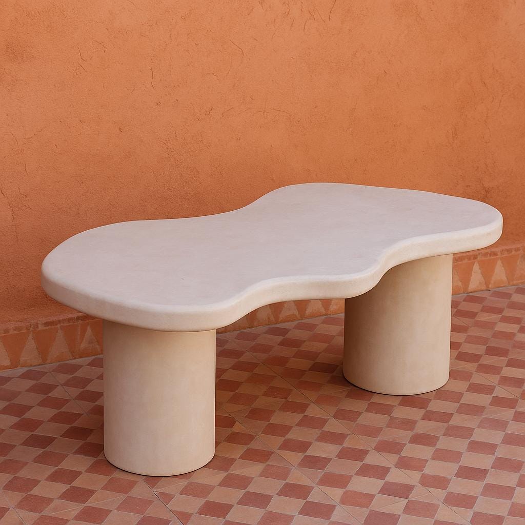 Table basse 2 pieds en béton ciré